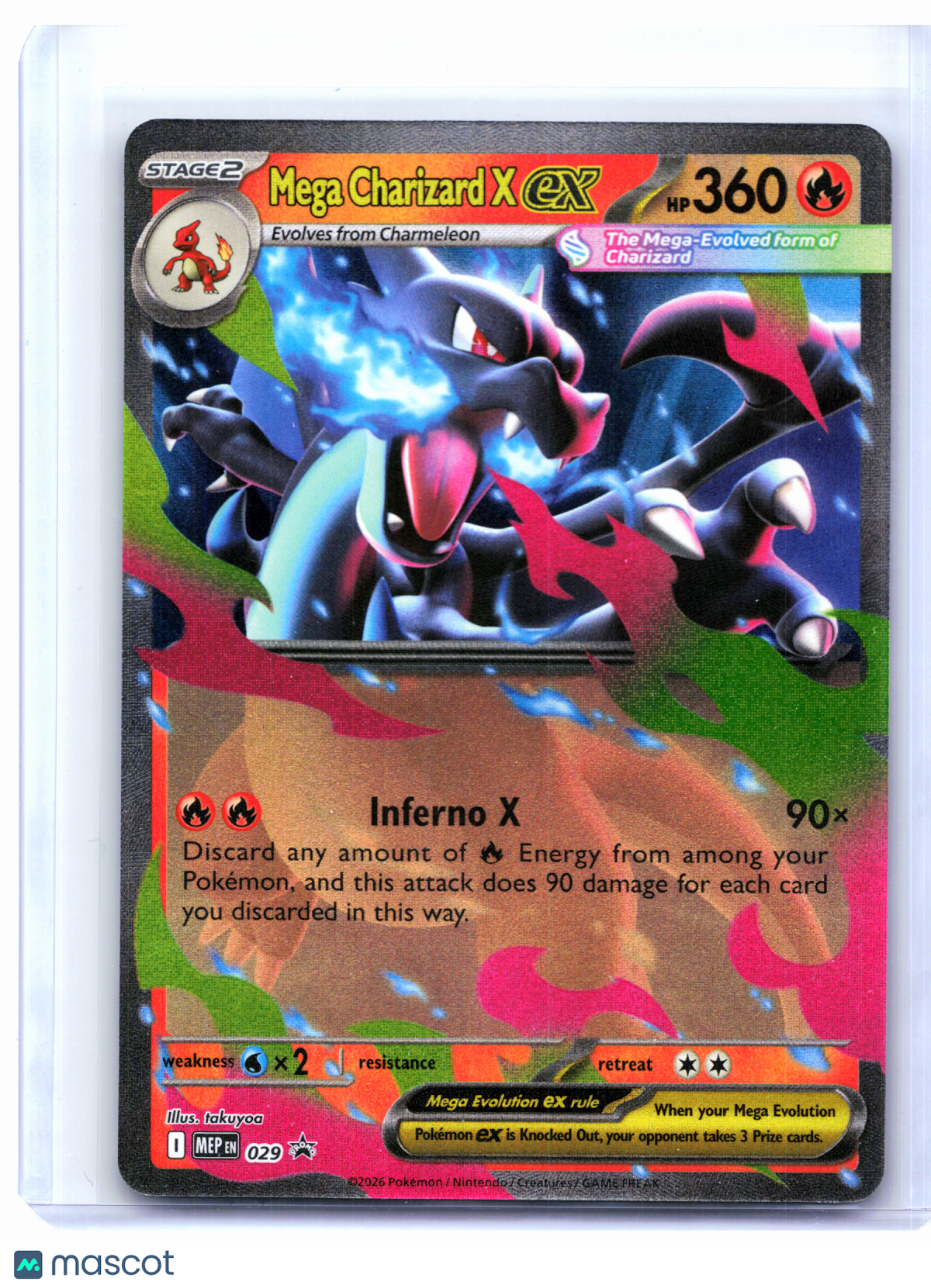 2026 Pokemon—Mega Charizard X ex #029 Mega Evolution Promo—Black Star Promo Holo