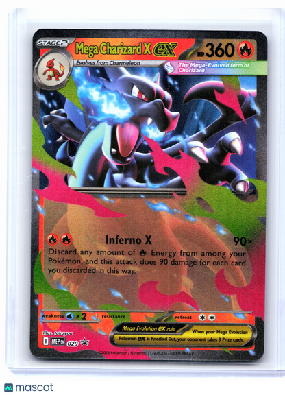 2026 Pokemon—Mega Charizard X ex #029 Mega Evolution Promo—Black Star Promo Holo