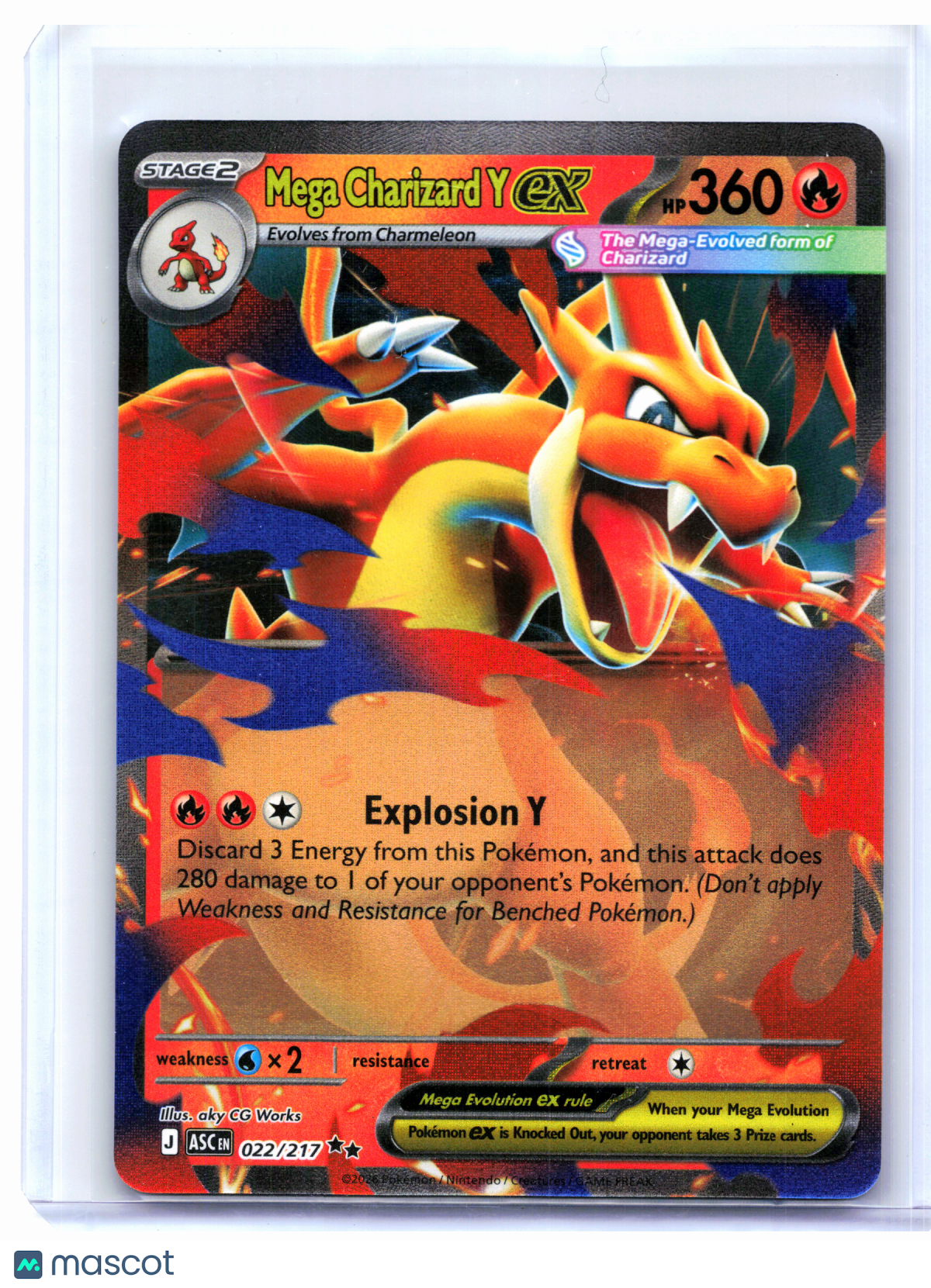 2026 Pokemon—Mega Charizard Y ex #022/217 Ascended Heroes—Double Rare Holo