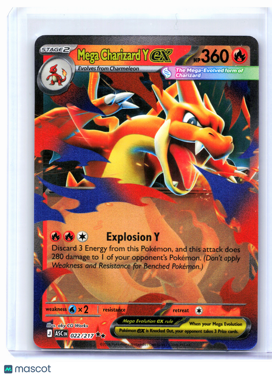 2026 Pokemon—Mega Charizard Y ex #022/217 Ascended Heroes—Double Rare Holo