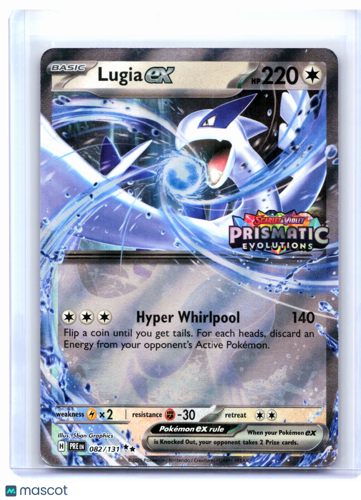 2025 Pokemon—Lugia ex (Prismatic Evolution Stamped) #082 MCAP—Double Rare Holo