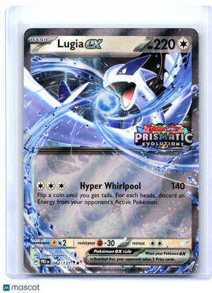 2025 Pokemon—Lugia ex (Prismatic Evolution Stamped) #082 MCAP—Double Rare Holo