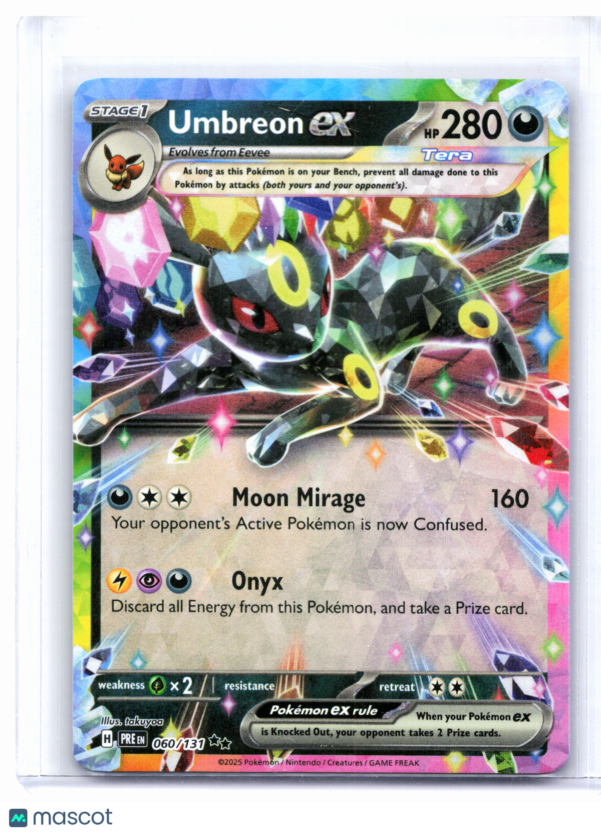 2025 Pokemon—Umbreon ex #060/131 Prismatic Evolutions—Double Rare Holo