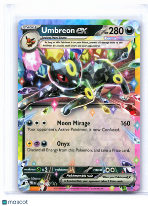 2025 Pokemon—Umbreon ex #060/131 Prismatic Evolutions—Double Rare Holo