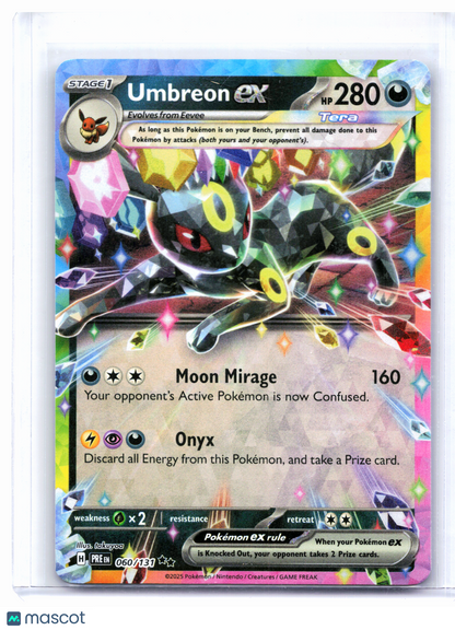 2025 Pokemon—Umbreon ex #060/131 Prismatic Evolutions—Double Rare Holo