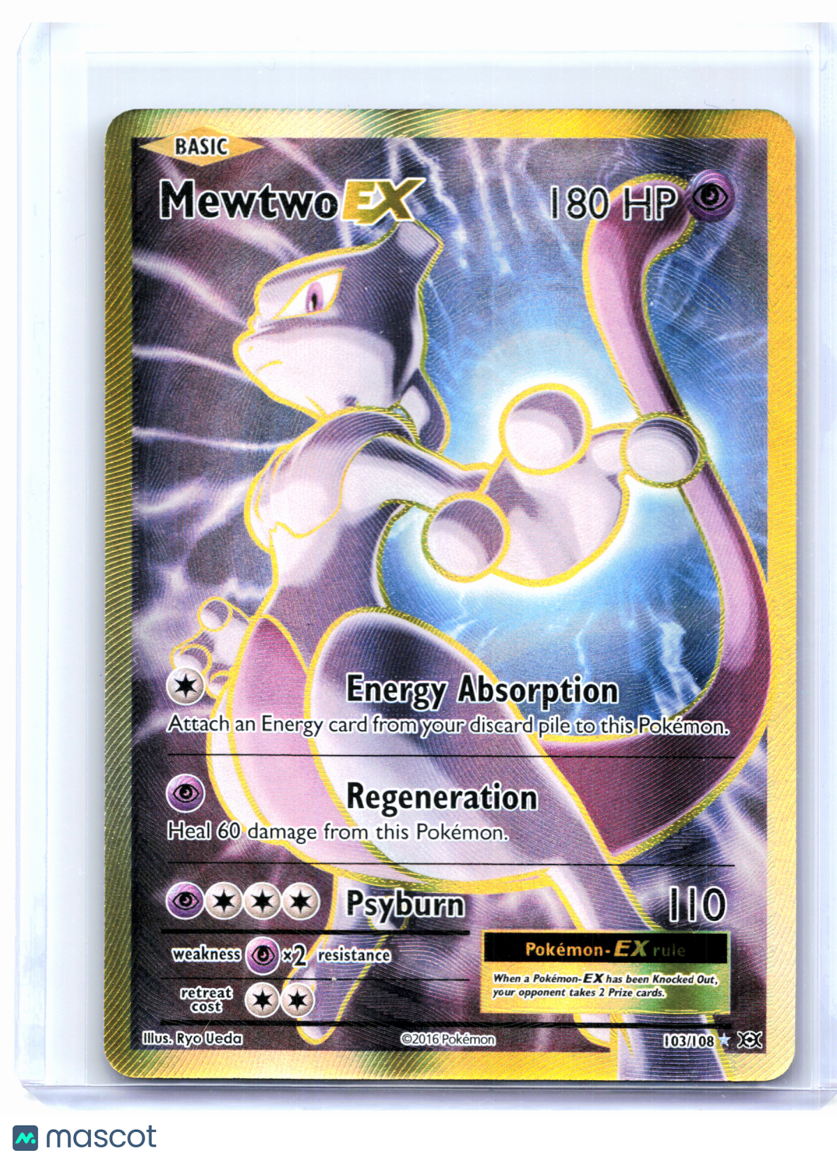 2016 Pokemon—Mewtwo EX (Full Art) #103/108 Evolutions—Ultra Rare Holo [LP]