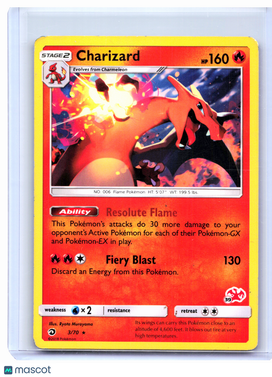 2018 Pokemon—Charizard (#39 Charizard Stamped) #3/70 BTA—Promo Nonholo [HP]