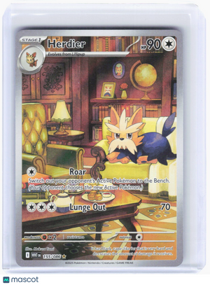 2025 Pokemon—Herdier #155/86 White Flare—Illustration Rare Foil