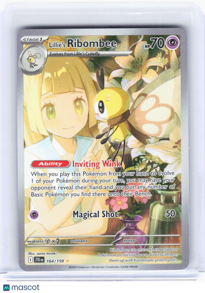 2025 Pokemon—Lillie's Ribombee #164/159 Journey Together—Illustration Rare Foil