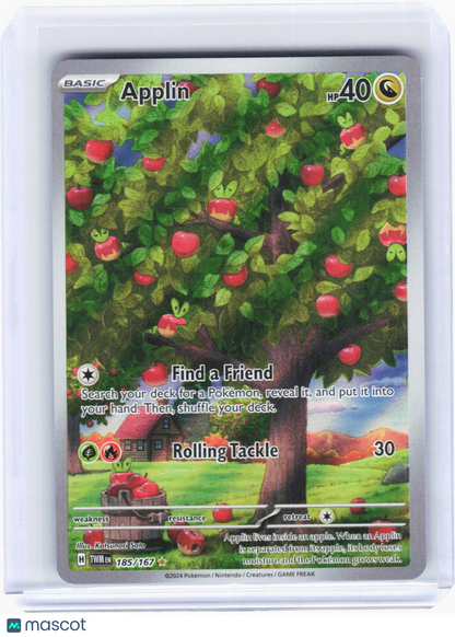 2024 Pokemon—Applin #185/167 Twilight Masquerade—Illustration Rare Foil