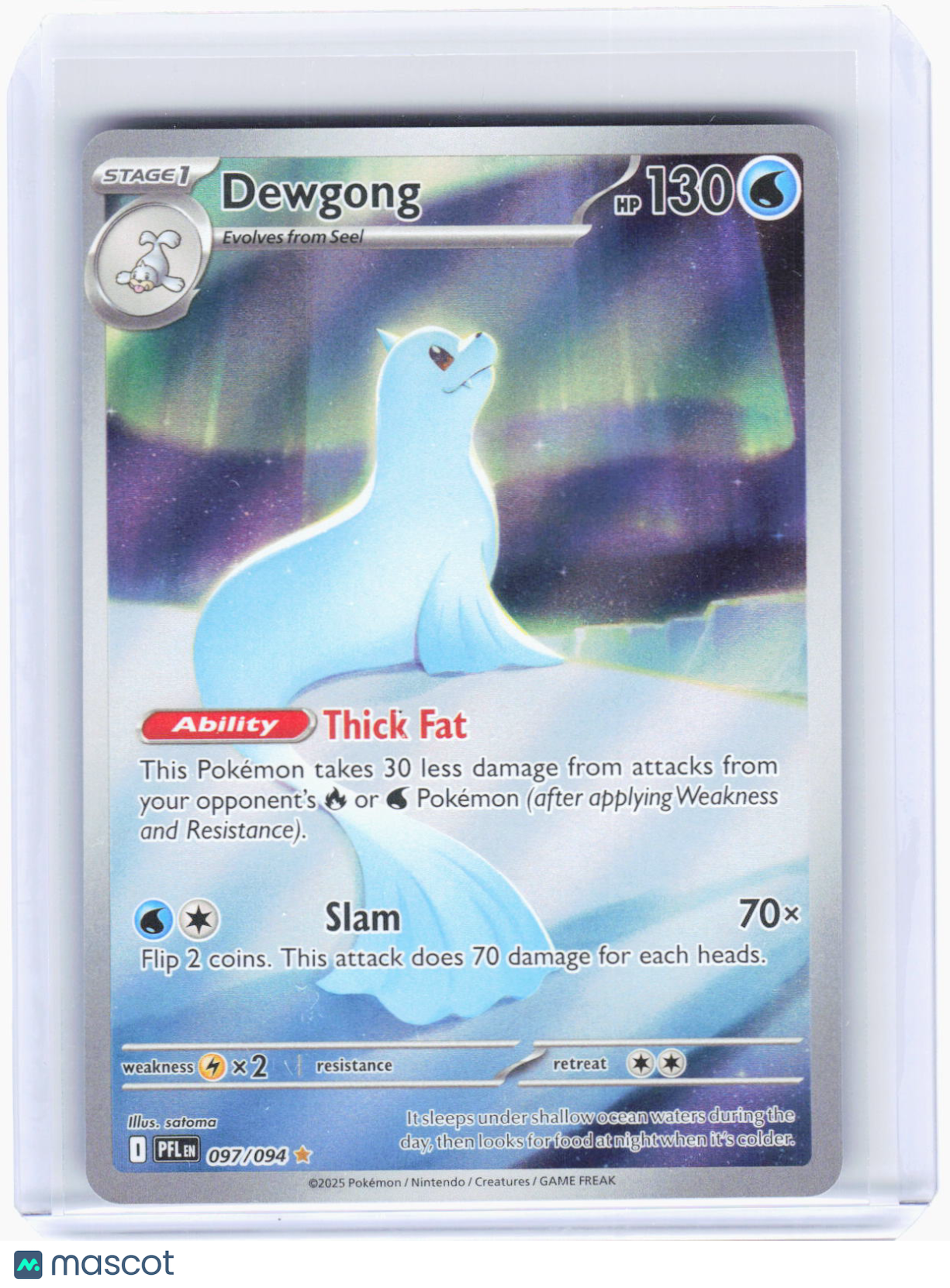 2025 Pokemon—Dewgong #97/94 Phantasmal Flames—Illustration Rare Foil