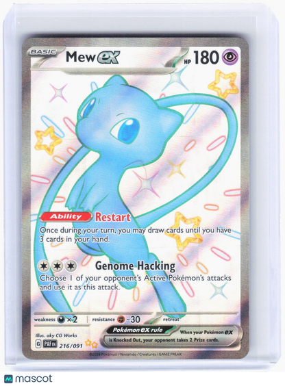 2024 Pokemon—Mew ex #216/91 Paldean Fates—Shiny Ultra Rare Foil