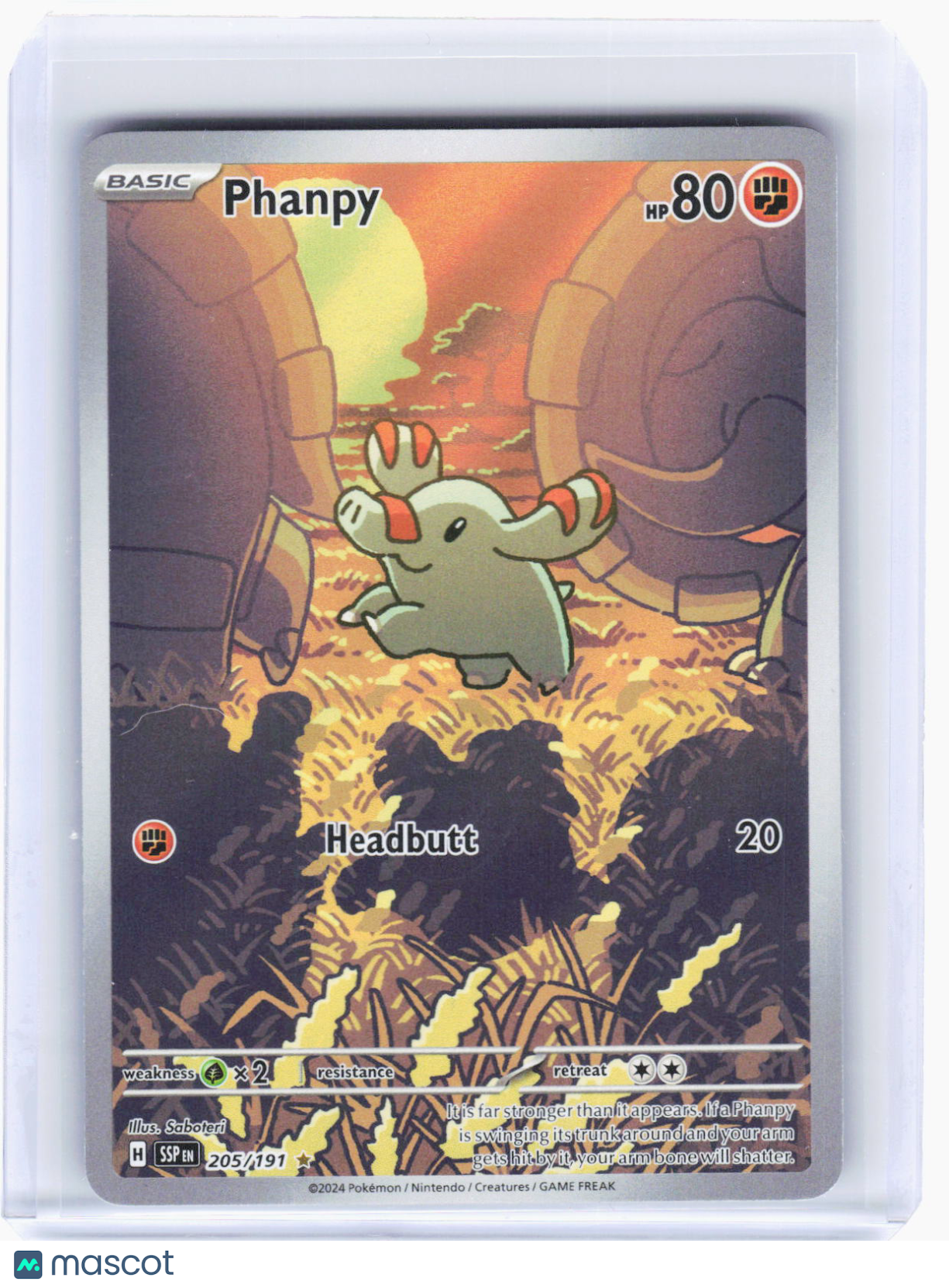 2024 Pokemon—Phanpy #205/191 Surging Sparks—Illustration Rare Foil