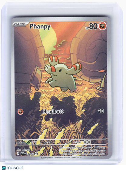 2024 Pokemon—Phanpy #205/191 Surging Sparks—Illustration Rare Foil