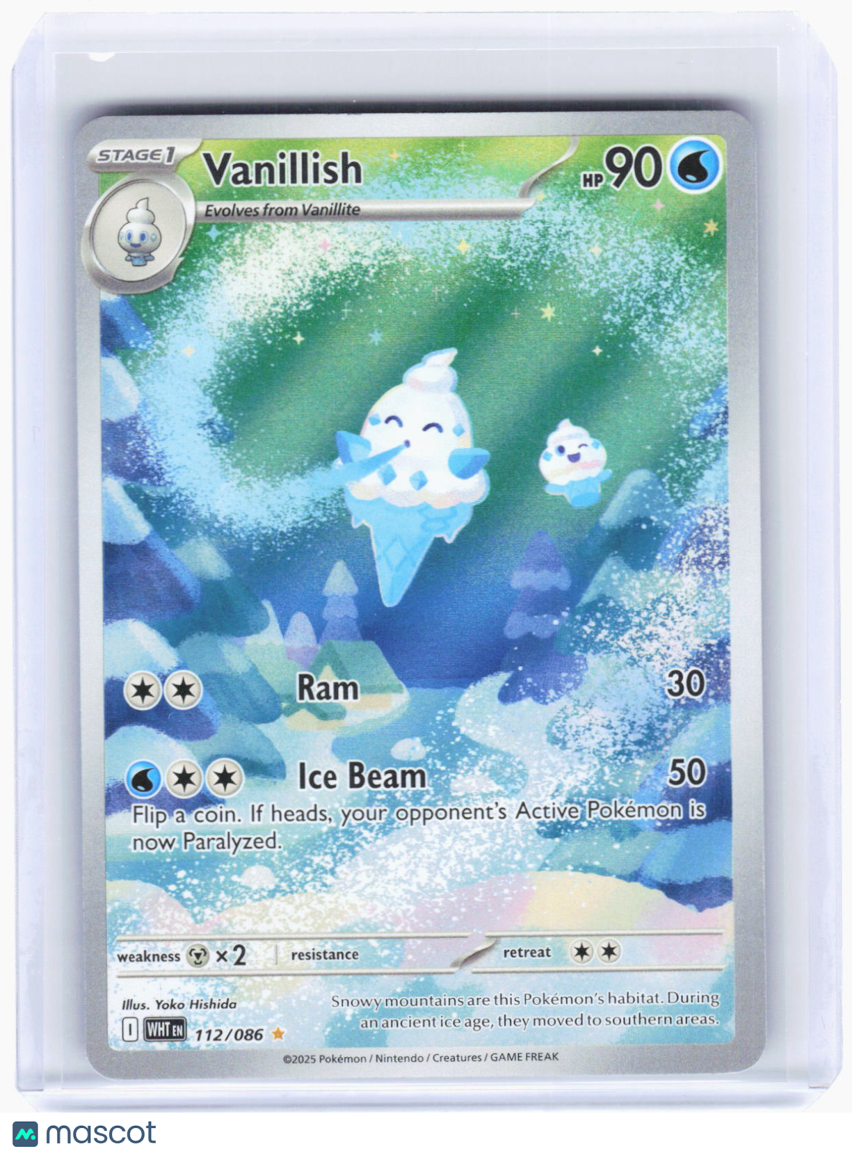 2025 Pokemon—Vanillish #112/86 White Flare—Illustration Rare Foil
