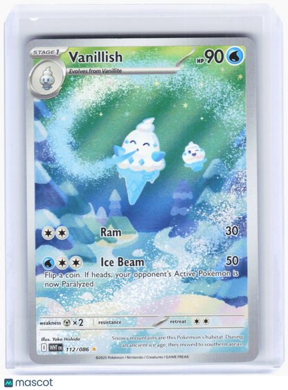 2025 Pokemon—Vanillish #112/86 White Flare—Illustration Rare Foil