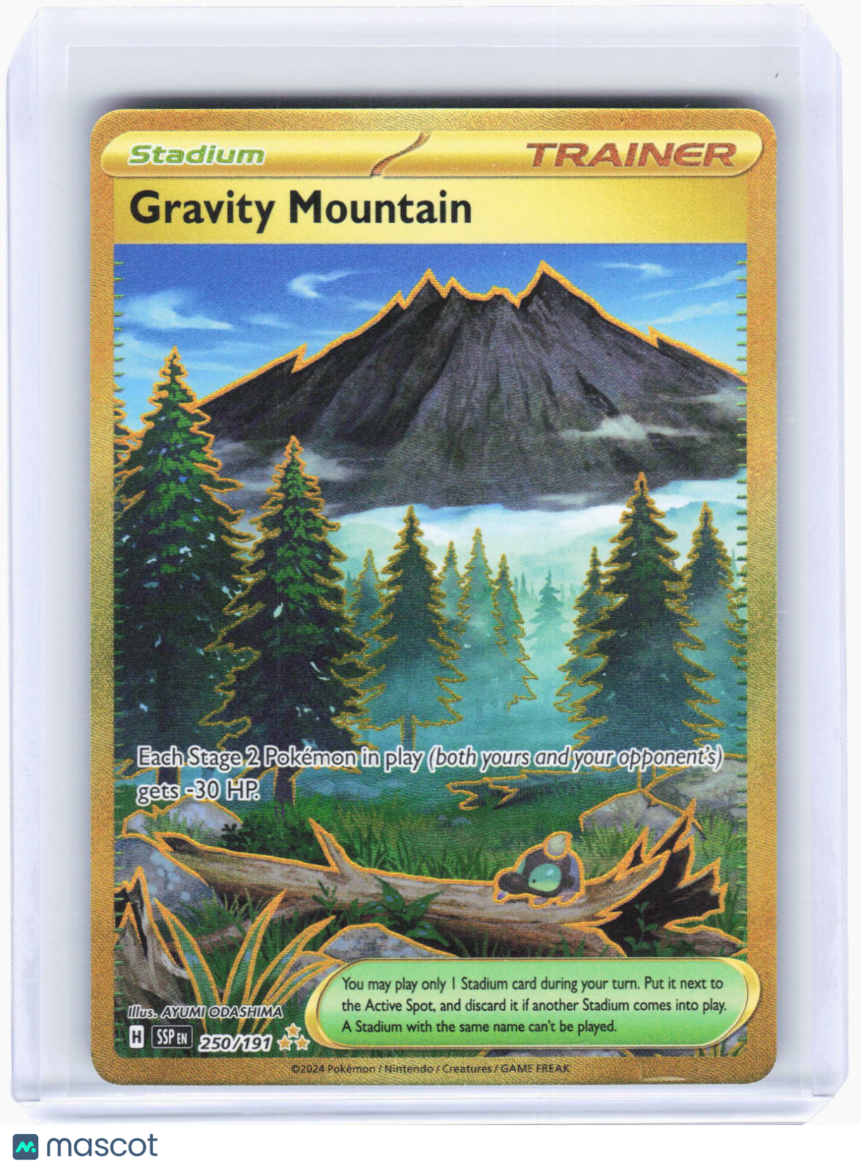 2024 Pokemon—Gravity Mountain #250/191 Surging Sparks—Hyper Rare Gold
