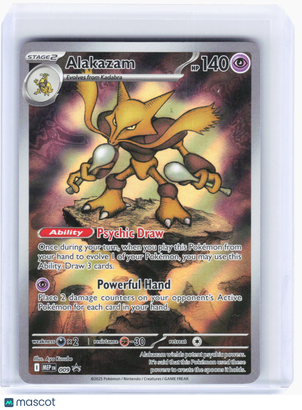2025 Pokemon—Alakazam #009 Mega Evolution Promo Cards—Black Star Promo Foil