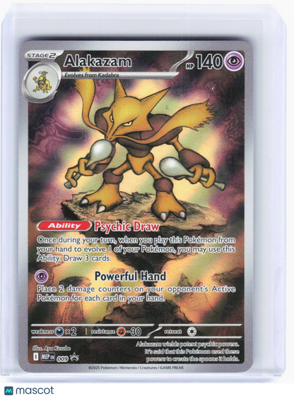 2025 Pokemon—Alakazam #009 Mega Evolution Promo Cards—Black Star Promo Foil