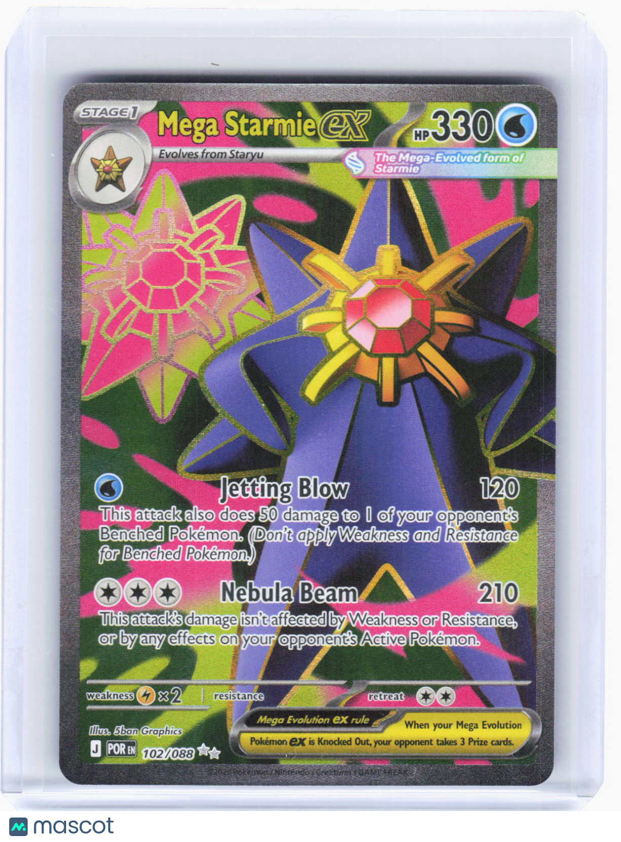 2025 Pokemon—Mega Starmie ex #102/88 Mega Evolution—Ultra Rare Foil