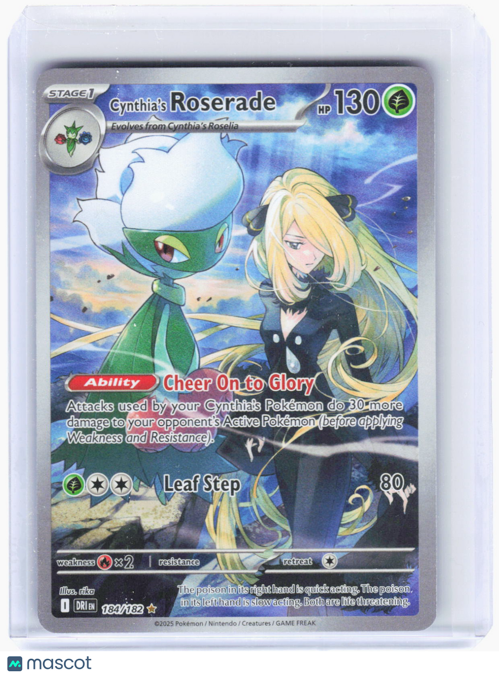 2025 Pokemon—Cynthia's Roserade #184/182 Destined Rivals—Illustration Rare Foil