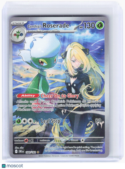 2025 Pokemon—Cynthia's Roserade #184/182 Destined Rivals—Illustration Rare Foil