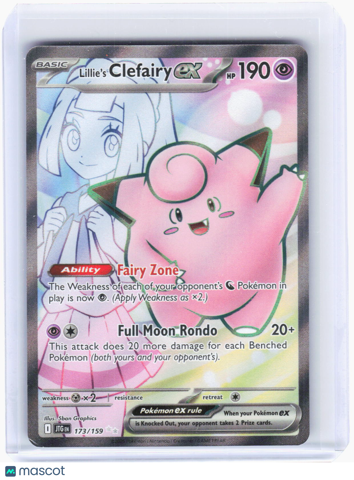 2025 Pokemon—Lillie's Clefairy ex #173/159 Journey Together—Ultra Rare Foil