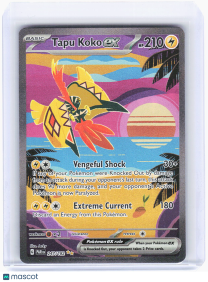2023 Pokemon—Tapu Koko ex #247/182 Paradox Rift—Special Illustration Rare Holo