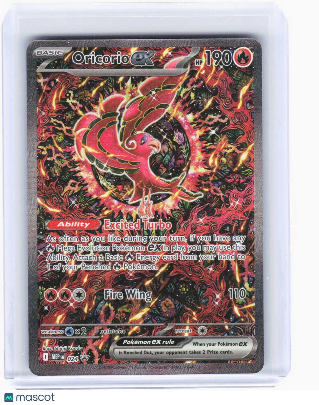 2025 Pokemon—Oricorio ex #MEP EN 024 Mega Evolution Promo Card—BSP Foil