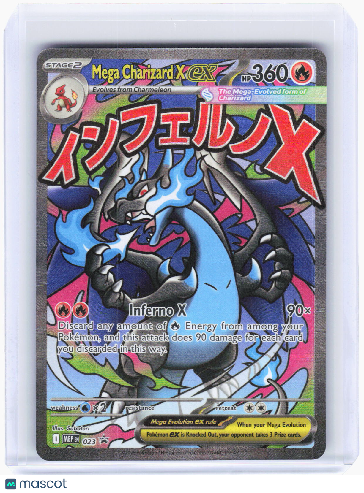 2025 Pokemon—Mega Charizard X ex #023 Mega Evolution Promo Cards—BSP Foil