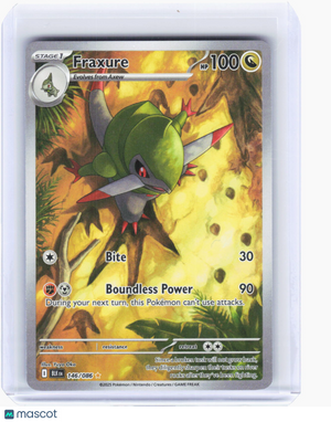2025 Pokemon—Fraxure #146/86 Black Bolt—Illustration Rare Foil