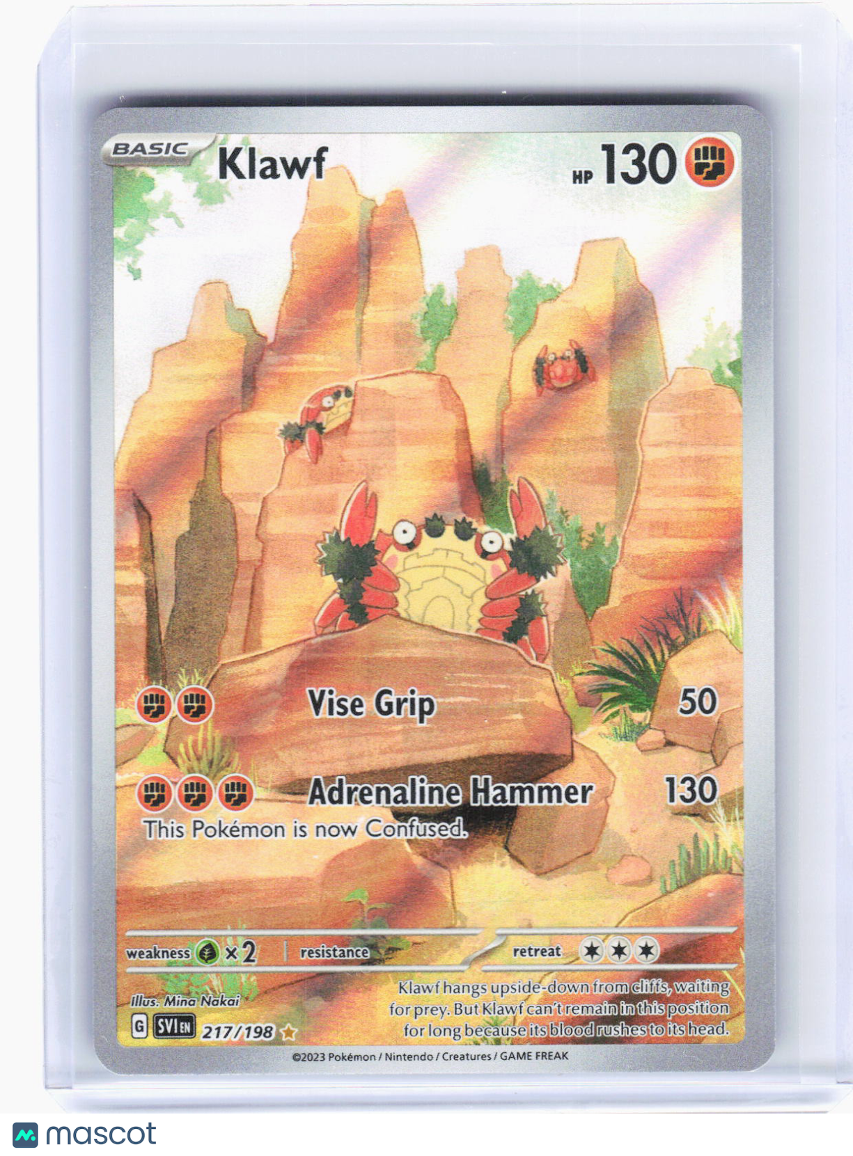 2023 Pokemon—Klawf #217/198 Scarlet & Violet Base Set—Illustration Rare Foil
