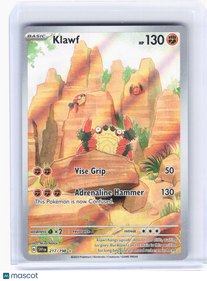 2023 Pokemon—Klawf #217/198 Scarlet & Violet Base Set—Illustration Rare Foil