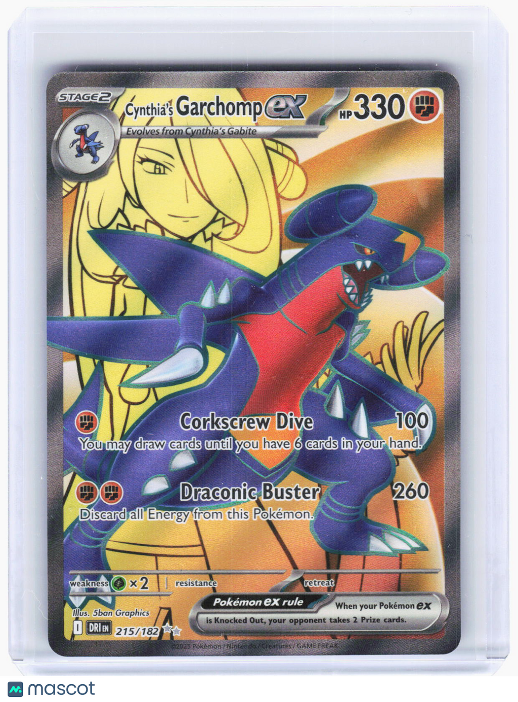 2025 Pokemon—Cynthia's Garchomp ex #215/182 Destined Rivals—Ultra Rare Foil