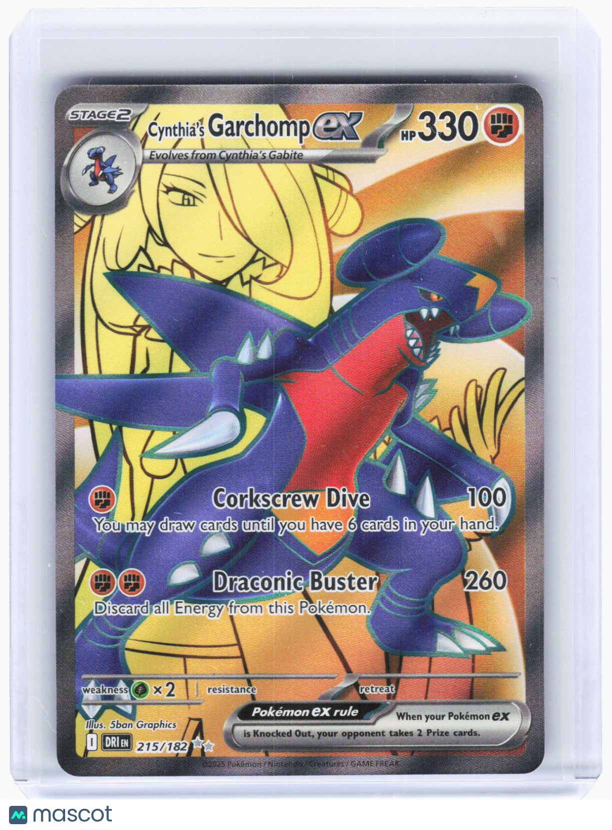 2025 Pokemon—Cynthia's Garchomp ex #215/182 Destined Rivals—Ultra Rare Foil