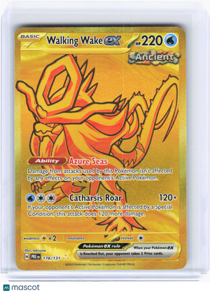 2025 Pokemon—Walking Wake ex #178/131 Prismatic Evolutions—Hyper Rare Gold
