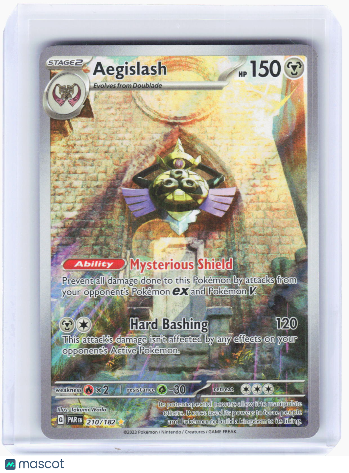 2023 Pokemon—Aegislash #210/182 Paradox Rift—Illustration Rare Foil