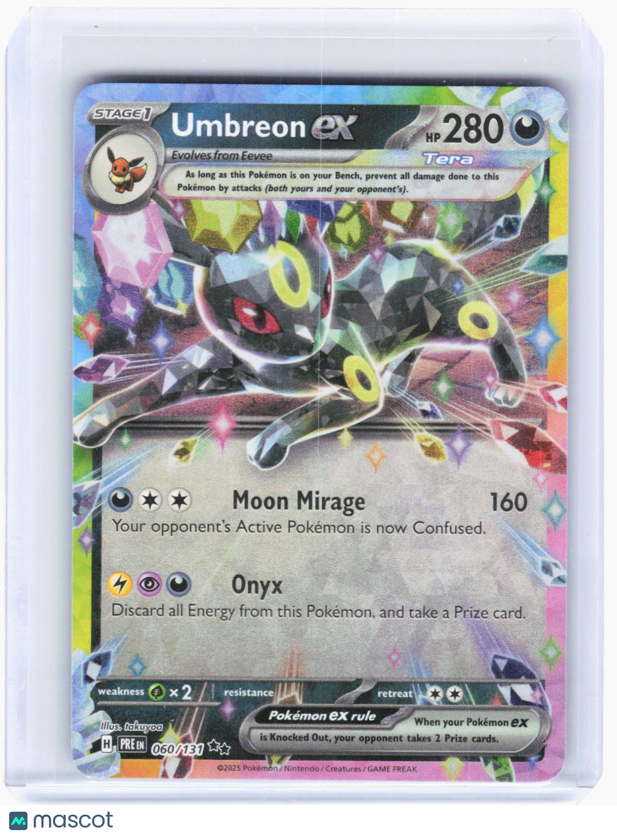 2025 Pokemon—Umbreon ex #60/131 Prismatic Evolutions—Double Rare Foil