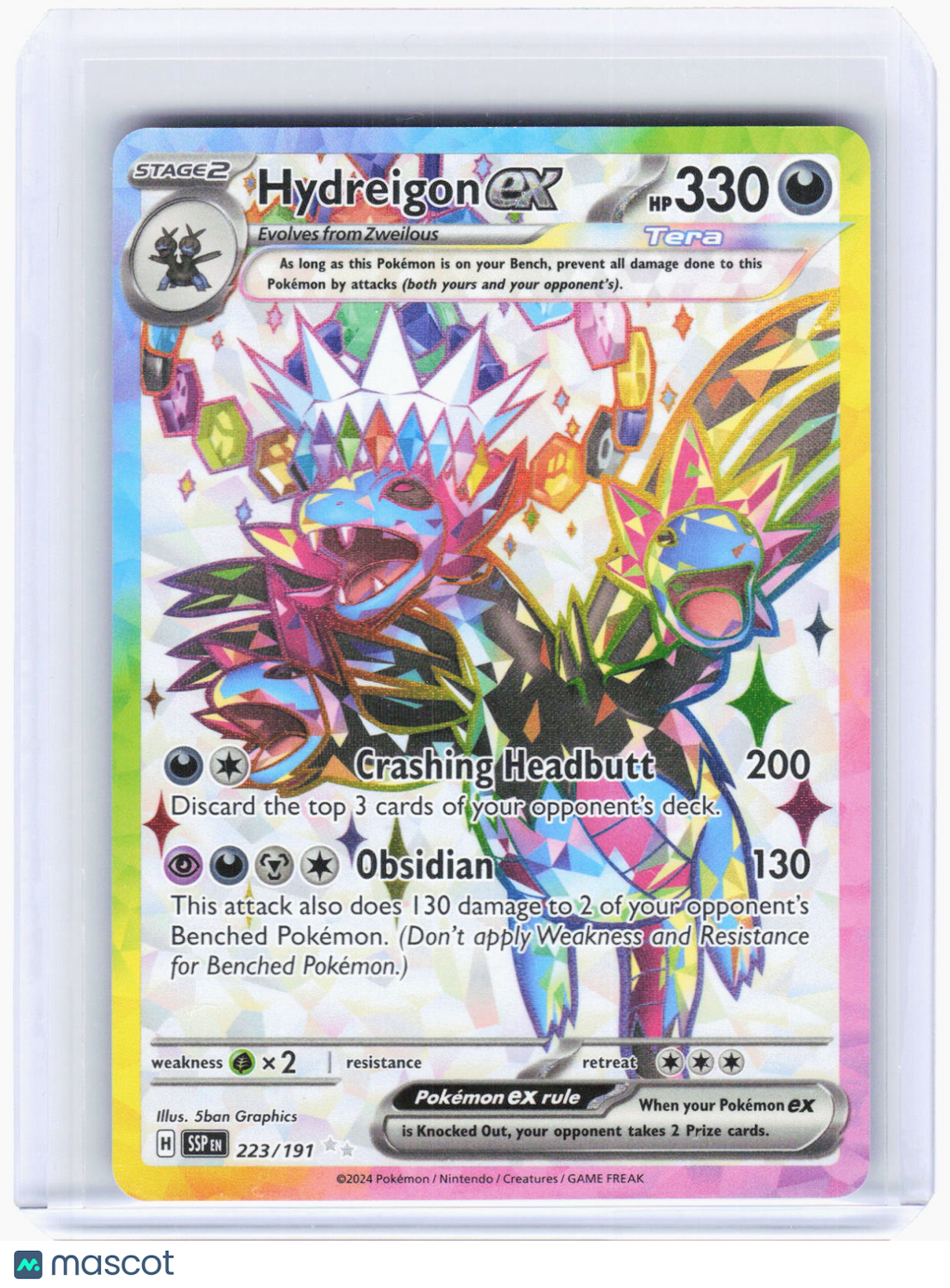 2024 Pokemon—Hydreigon ex #223/191 Surging Sparks—Ultra Rare Foil