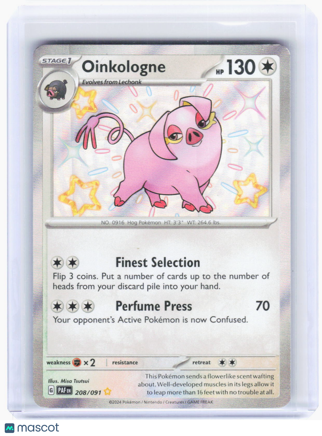 2024 Pokemon—Oinkologne #208/91 Paldean Fates—Shiny Rare Foil
