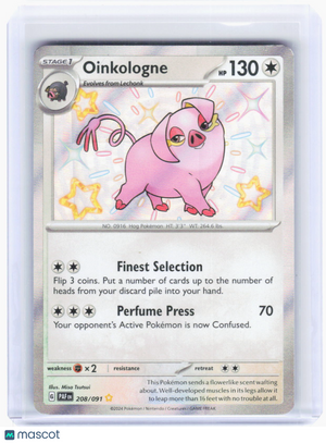 2024 Pokemon—Oinkologne #208/91 Paldean Fates—Shiny Rare Foil