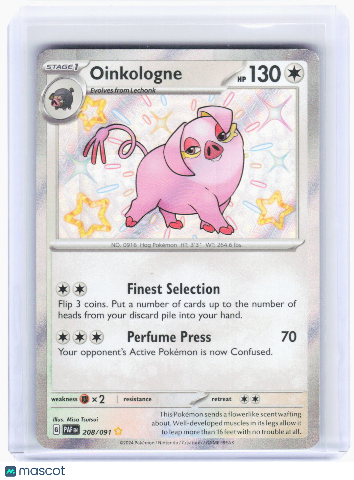 2024 Pokemon—Oinkologne #208/91 Paldean Fates—Shiny Rare Foil