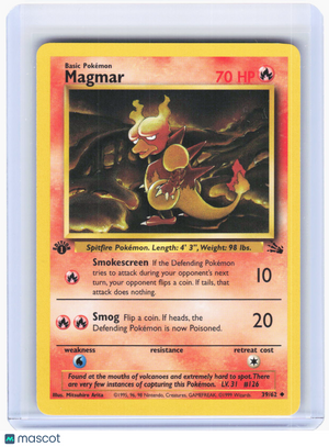 1999 Pokemon—Magmar #39/62 Fossil—Uncommon Non-Foil 1st Edition