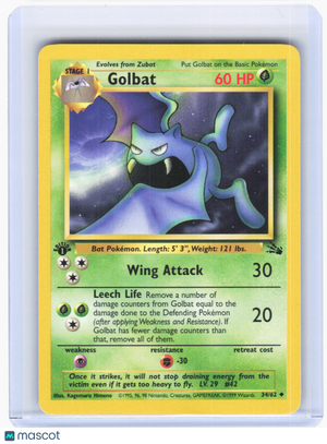 1999 Pokemon—Golbat #34/62 Fossil—Uncommon Non-Foil 1st Edition