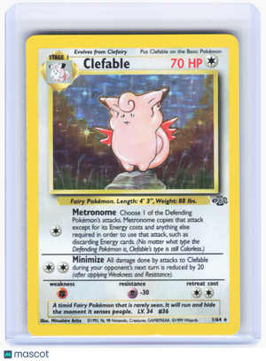 1999 Pokemon—Clefable #1/64 Jungle—Holo Rare Holo (Lightly Played)
