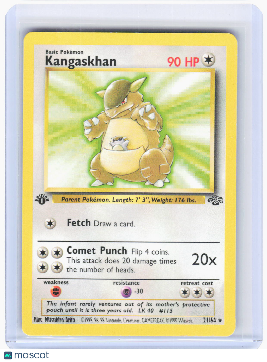 1999 Pokemon—Kangaskhan #21/64 Jungle—Rare Holo (Lightly Played) 1st Edition