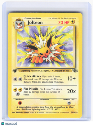 1999 Pokemon—Jolteon #20/64 Jungle—Rare Non-Foil (Heavily Played) 1st Edition