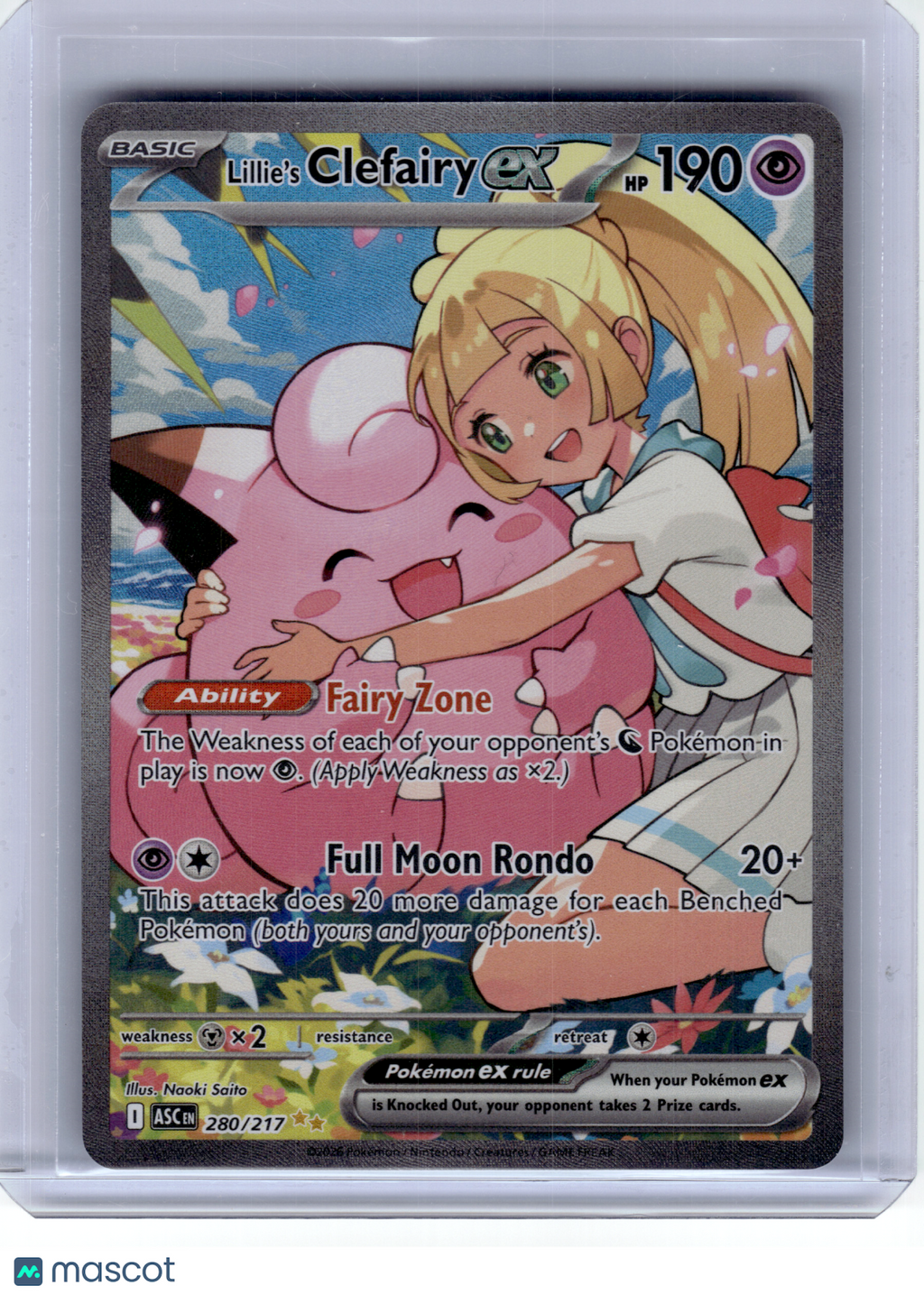 2026 Pokemon—Lillie's Clefairy EX #280 Ascended Heroes—Special Illustration Rare