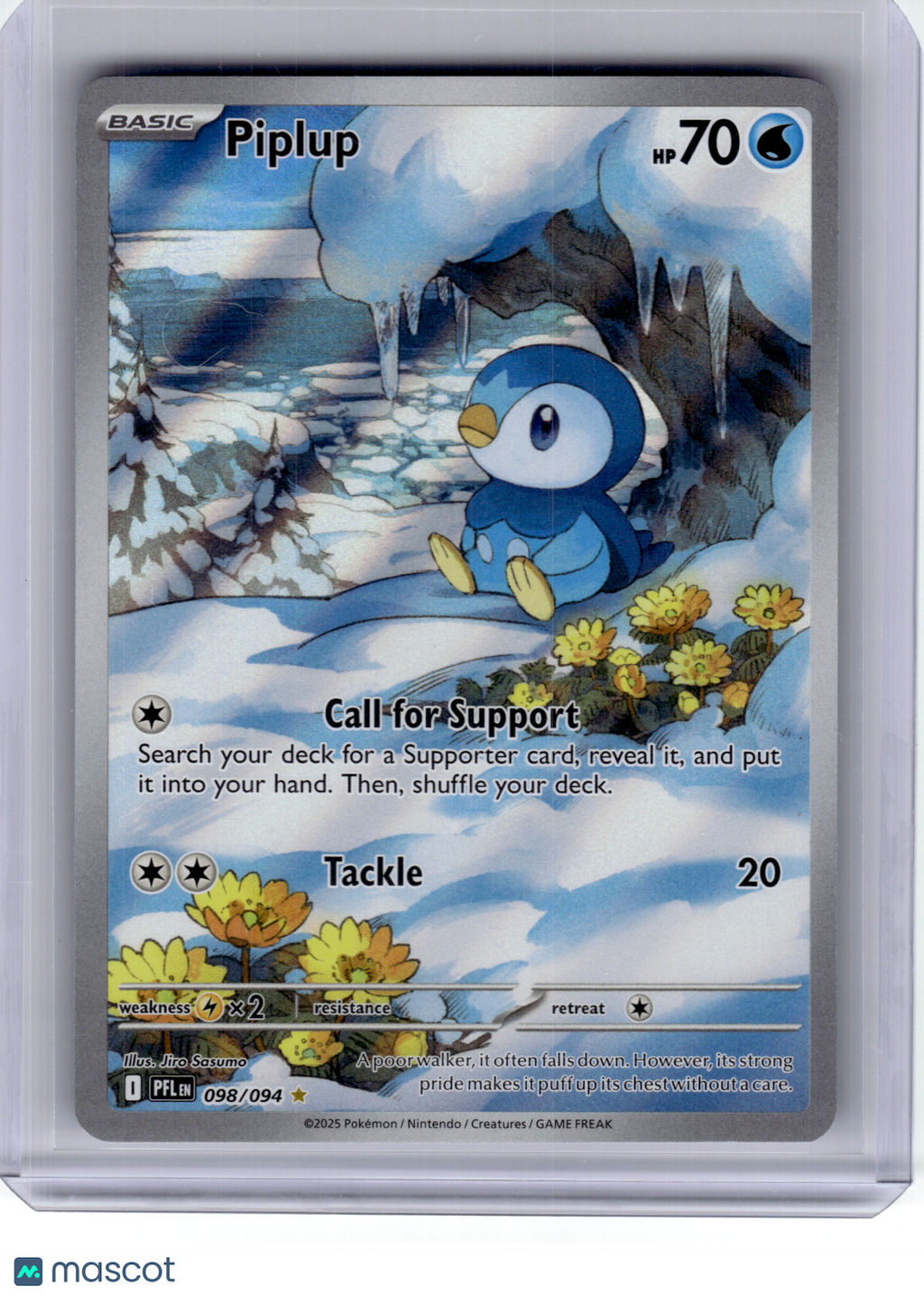 2025 Pokemon—Piplup #98 Phantasmal Flames—Illustration Rare Holo