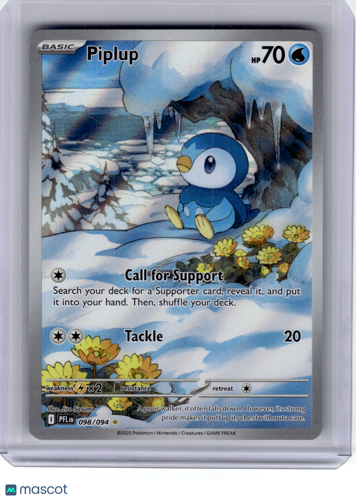2025 Pokemon—Piplup #98 Phantasmal Flames—Illustration Rare Holo